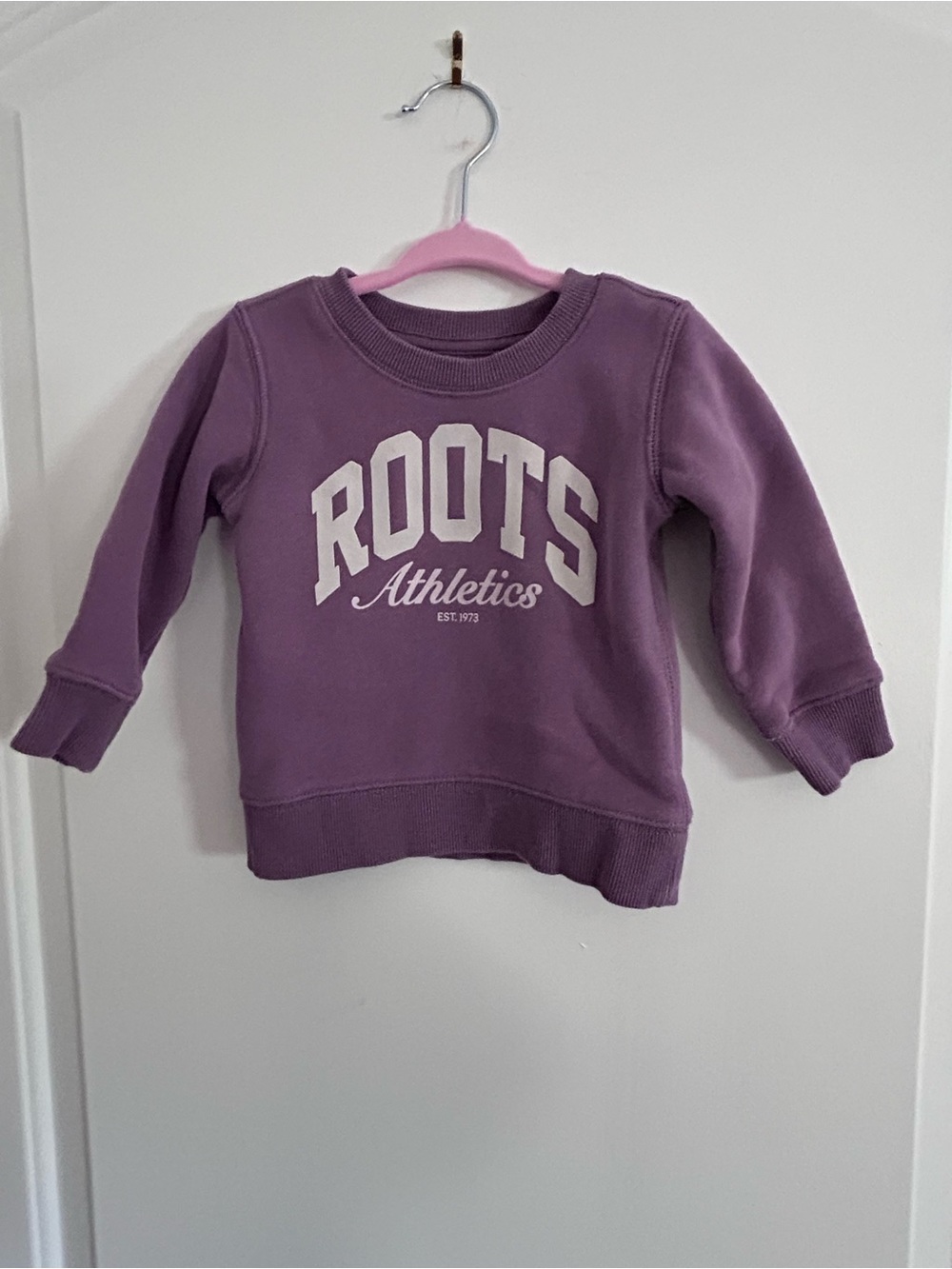 Roots Purple Baby Crewneck Sweatshirt with White Logo